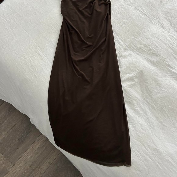 Zara Brown Strapless Dress - Picture 6 of 7